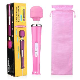 Multi-Speed Vibrating Powerful Wired Massager Wand Full Body Magic Therapy Motor (Color: PINK)
